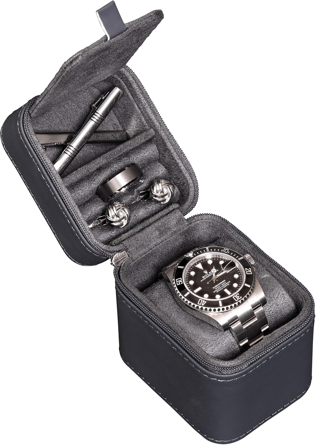 Compact Watch Travel Case|PU Leather|55mm Capacity