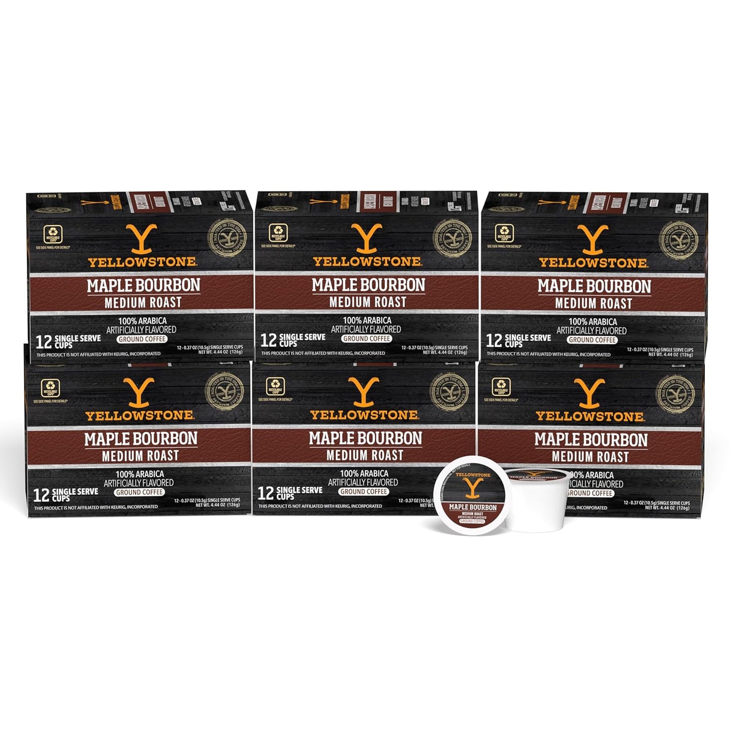 Yellowstone Maple Bourbon Medium Roast Coffee Pods for Flavorful Brew