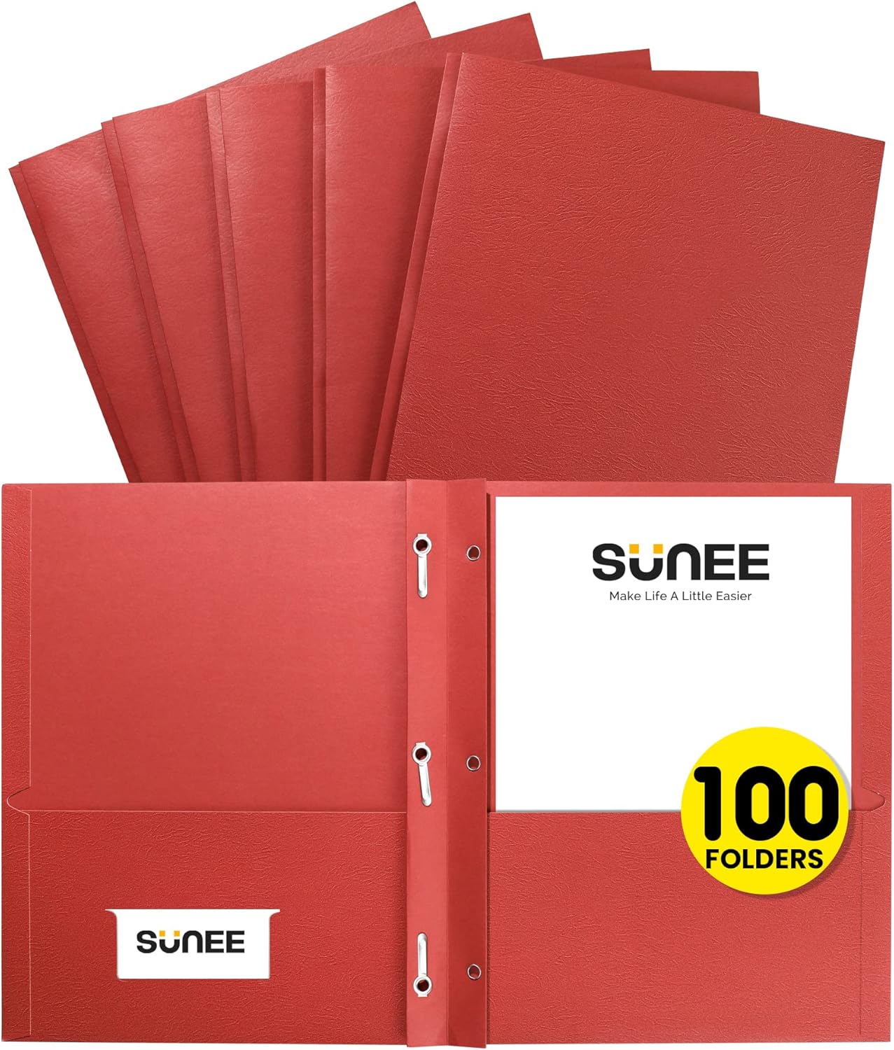 Durable 2 Pocket Folders with Prongs for School and Office Use