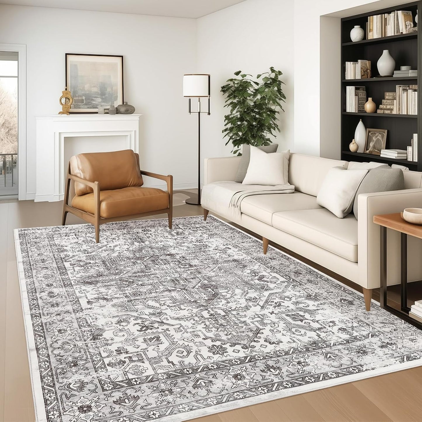 Zesthome 5x7 Area Rugs - Ultra-Thin Washable Vintage Decor
