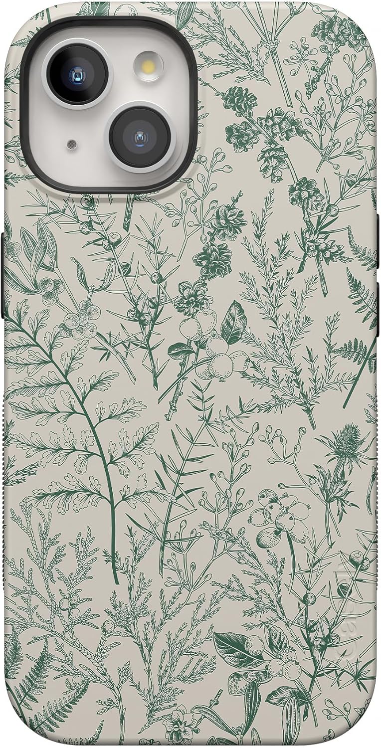 Casely iPhone 15 Case - Sage Garden Green Floral Design