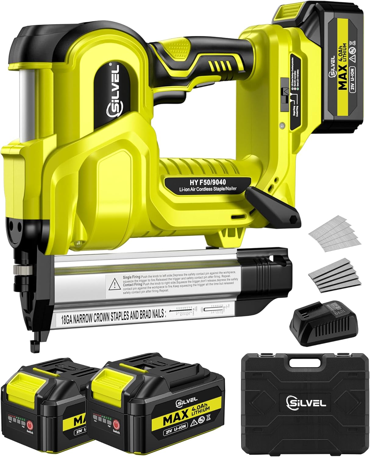 SILVEL 2-in-1 Cordless Brad Nailer for Woodworking Projects
