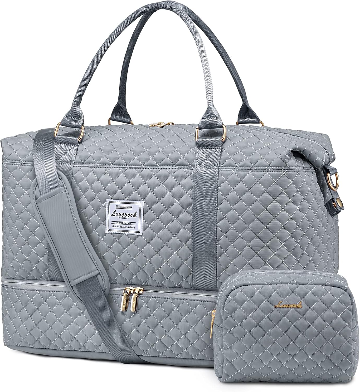LOVEVOOK Travel Duffle Bag with Shoe Compartment for Women