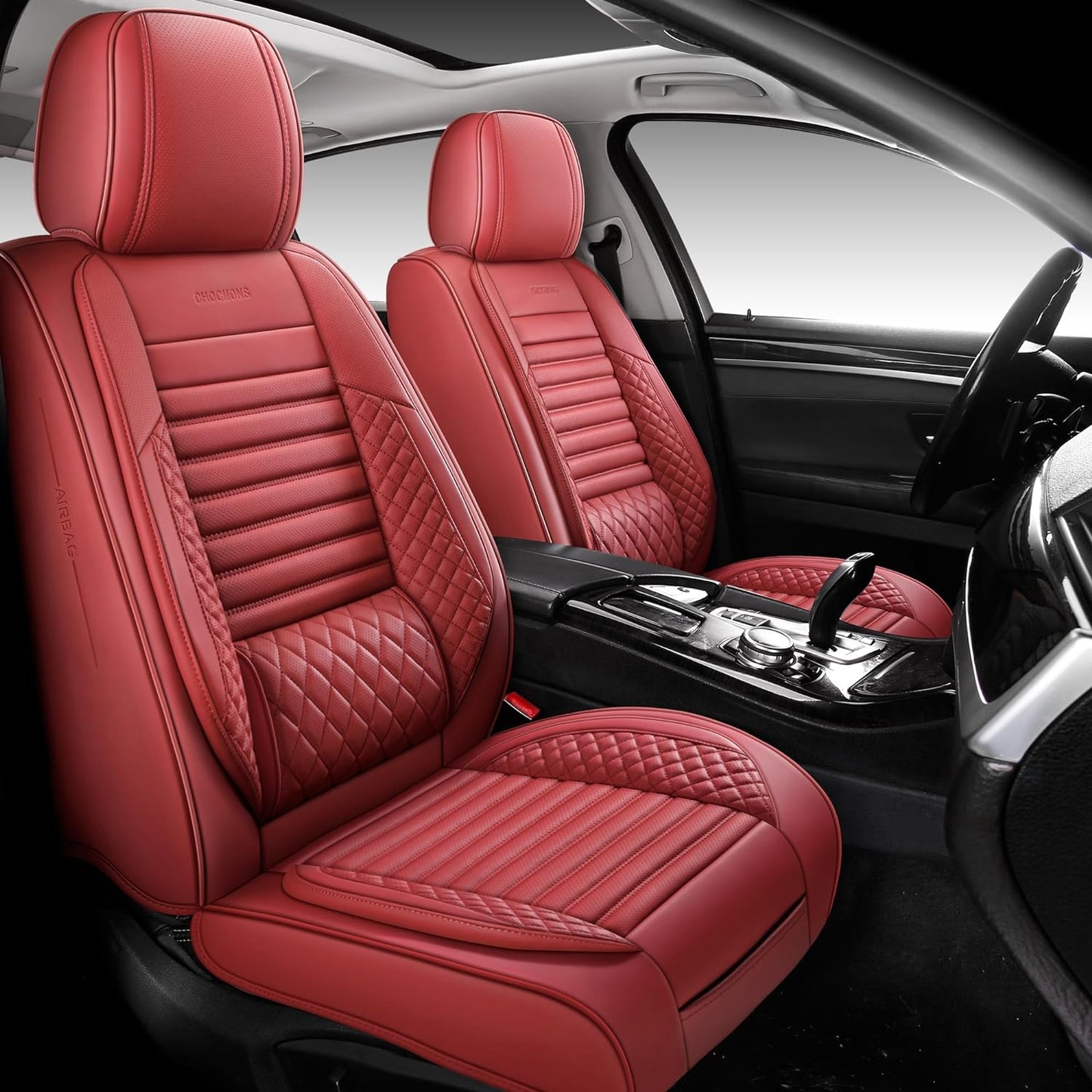 Waterproof Leather Seat Covers with Full Coverage & Lumbar Support