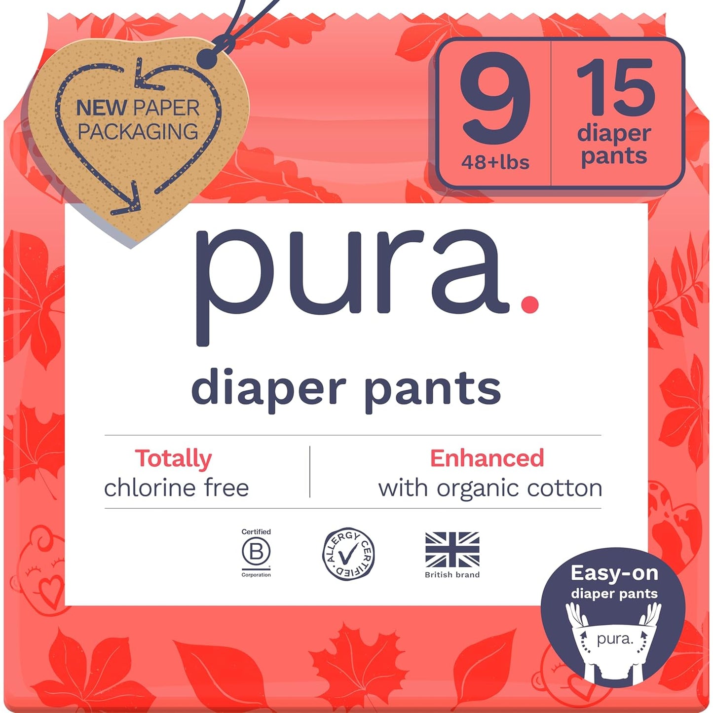 Pura Hypoallergenic Overnight Diaper Pants: 12 Hr Leak Protection