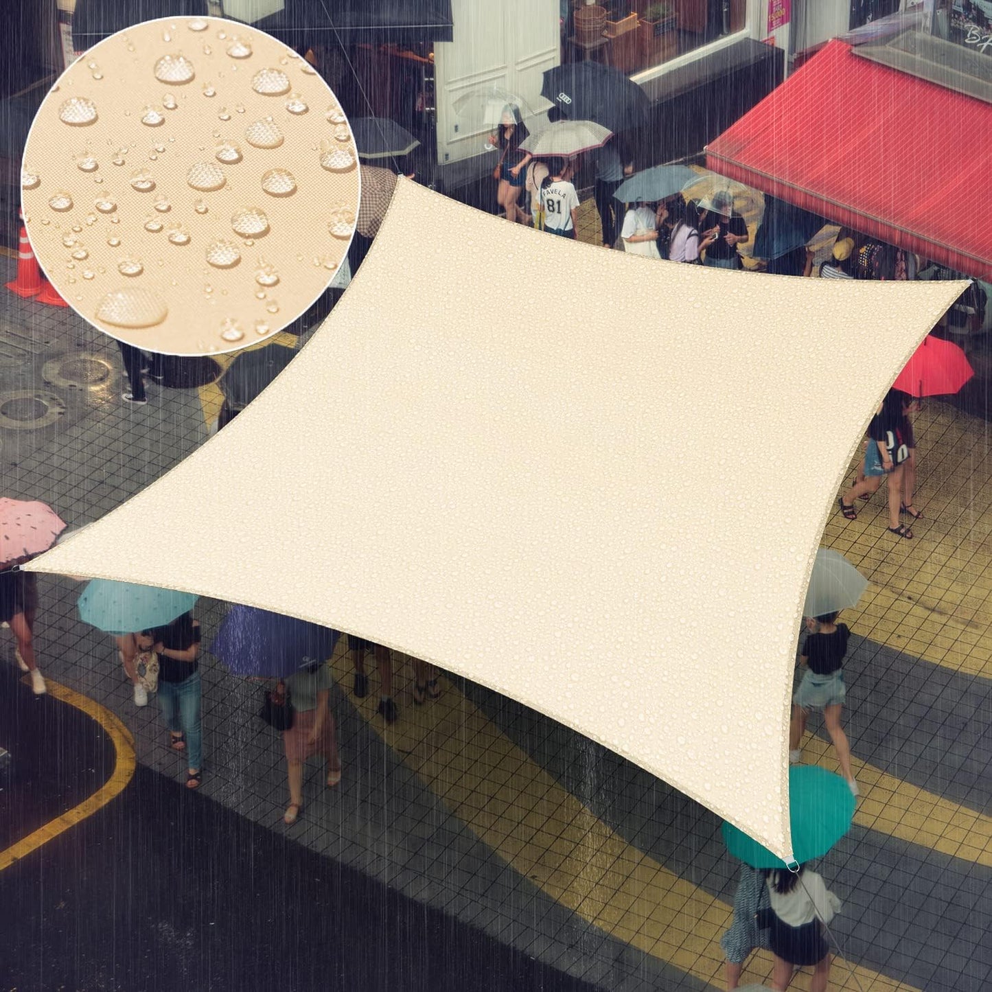 Custom Size Waterproof Sun Shade Sail for Backyard Patio Use
