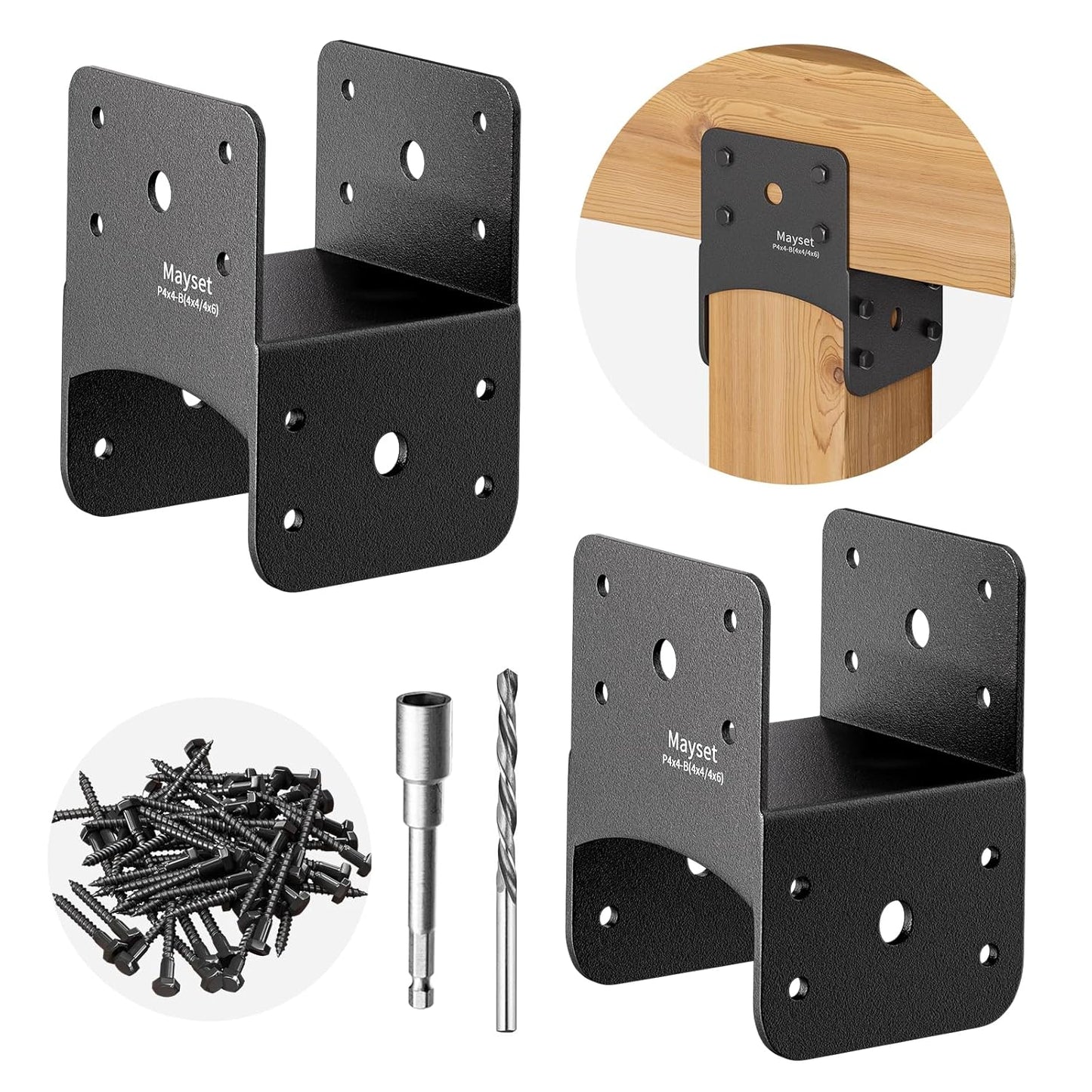 Post Anchor Connector for Wood Beams - Durable Stainless Steel