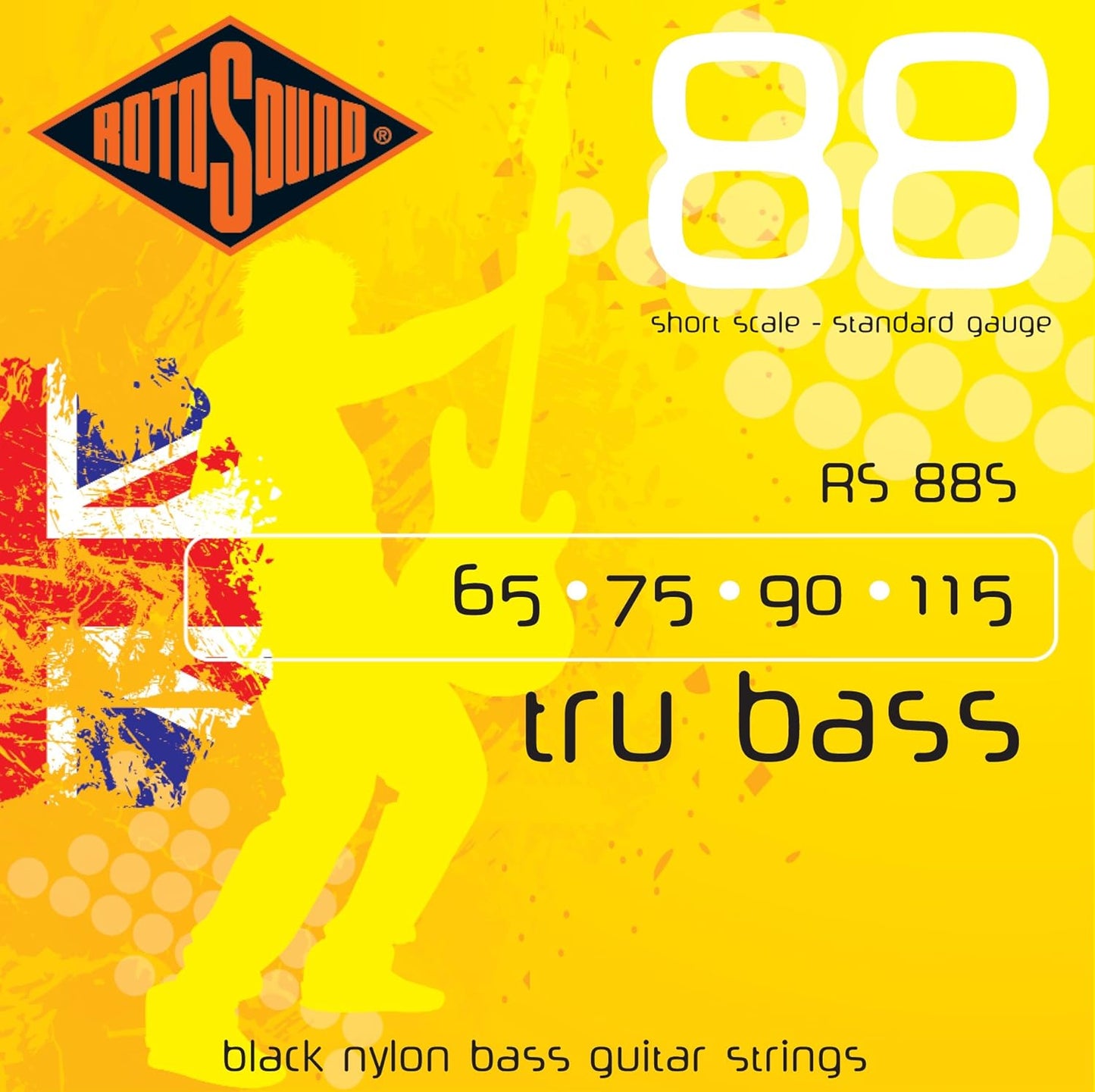 Rotosound RS88S Black Nylon Flatwound Short Bass Guitar Strings