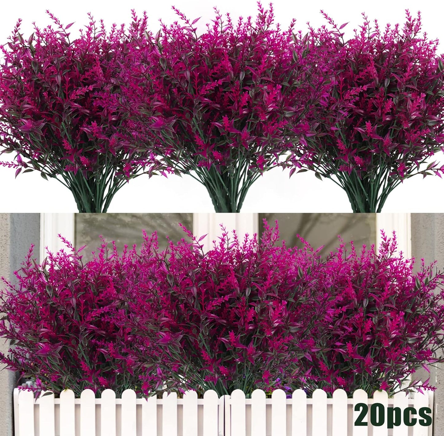 20 Bundles Artificial Flowers for Outdoor Decoration and More