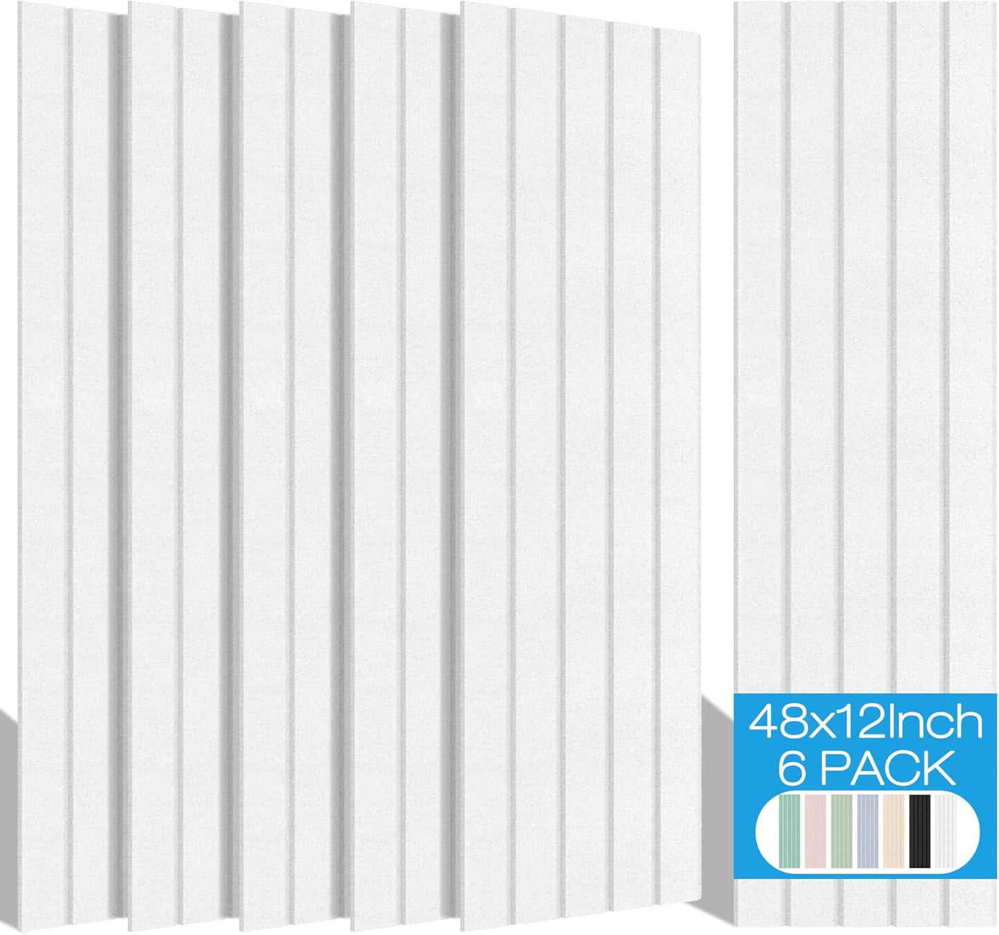 BUBOS 6 Pack Large Acoustic Panels for Soundproofing Walls