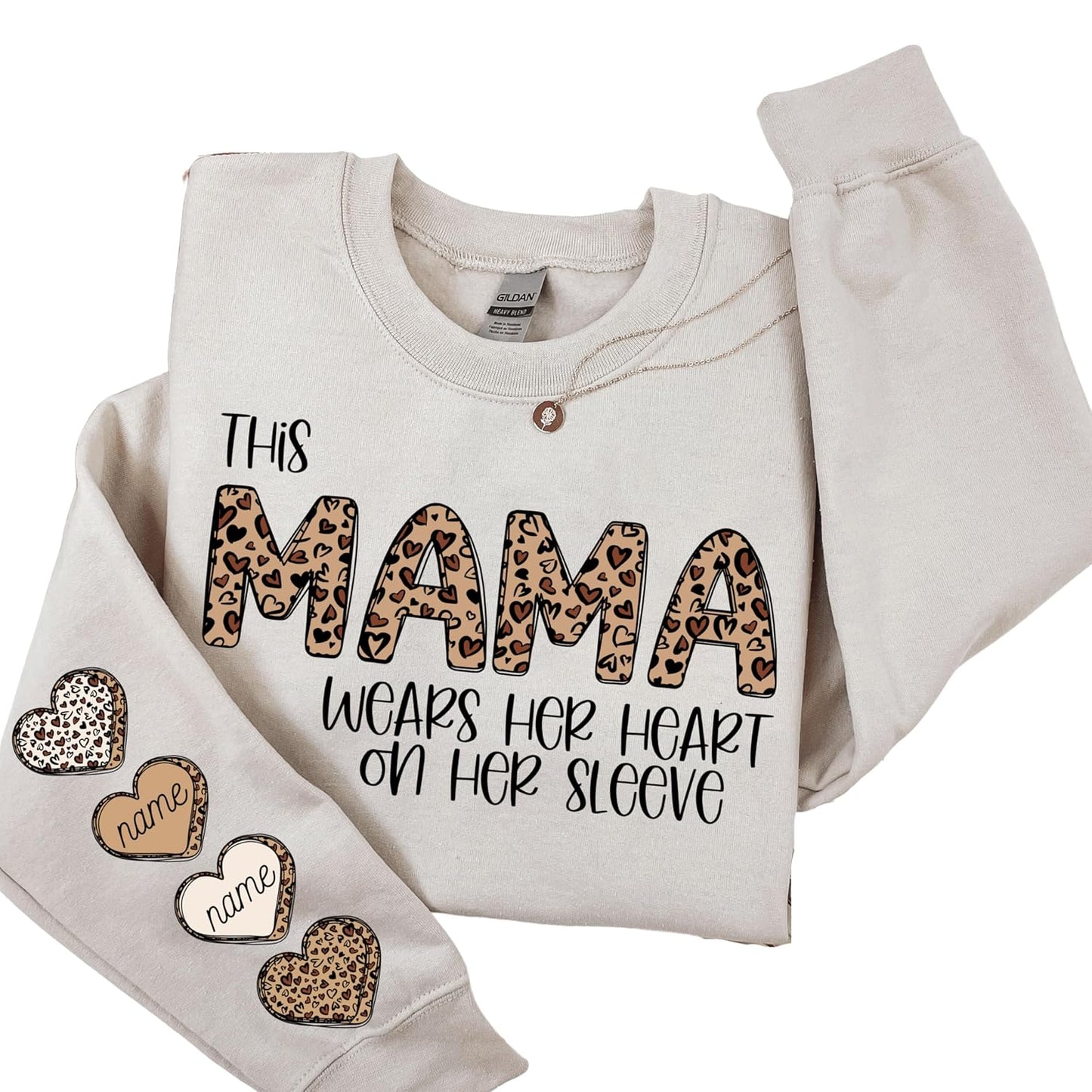 Personalized Mama Leopard Print Custom Hoodie