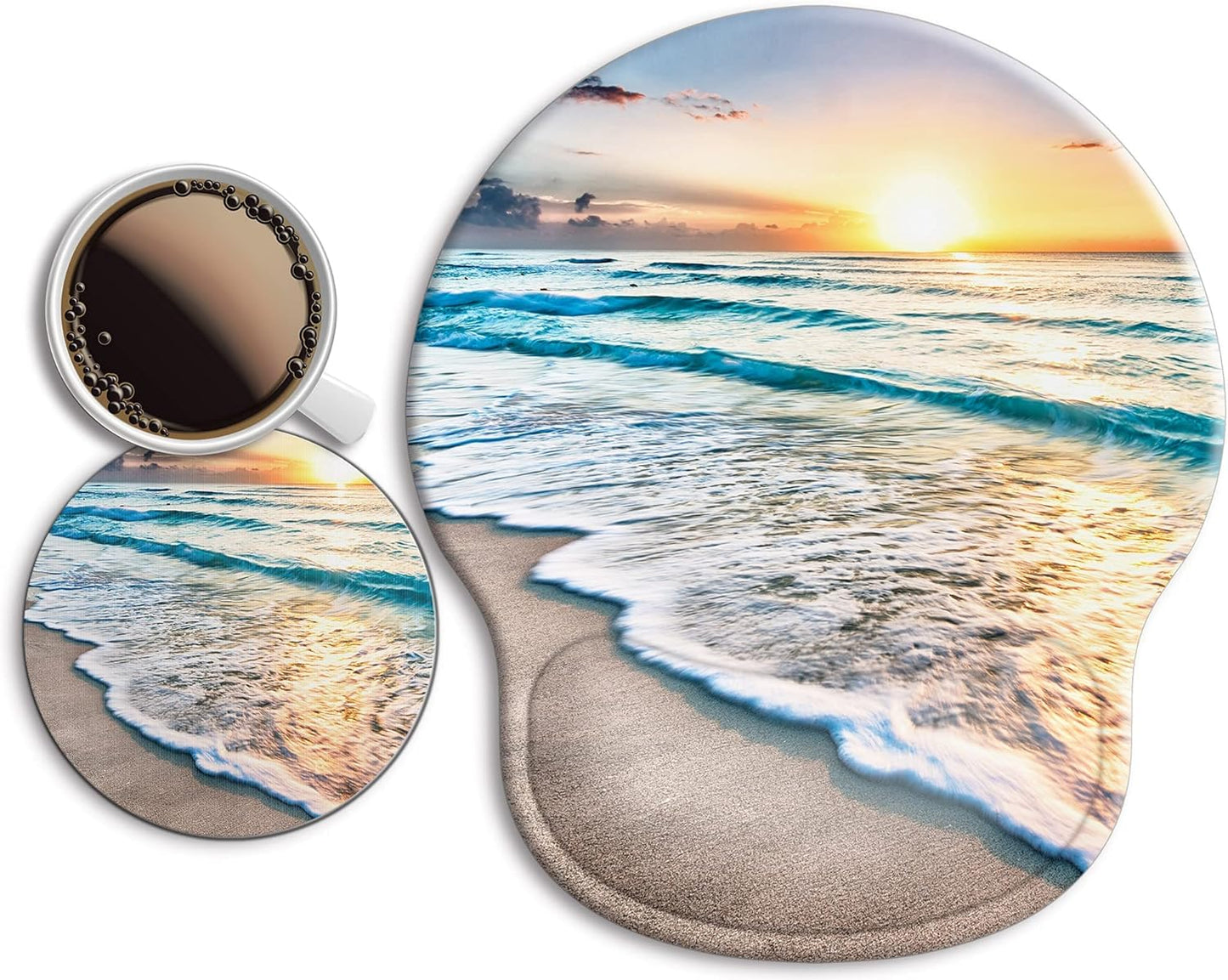 Comfort Gel Mouse Pad & Coaster Set - Pain Relief & Support