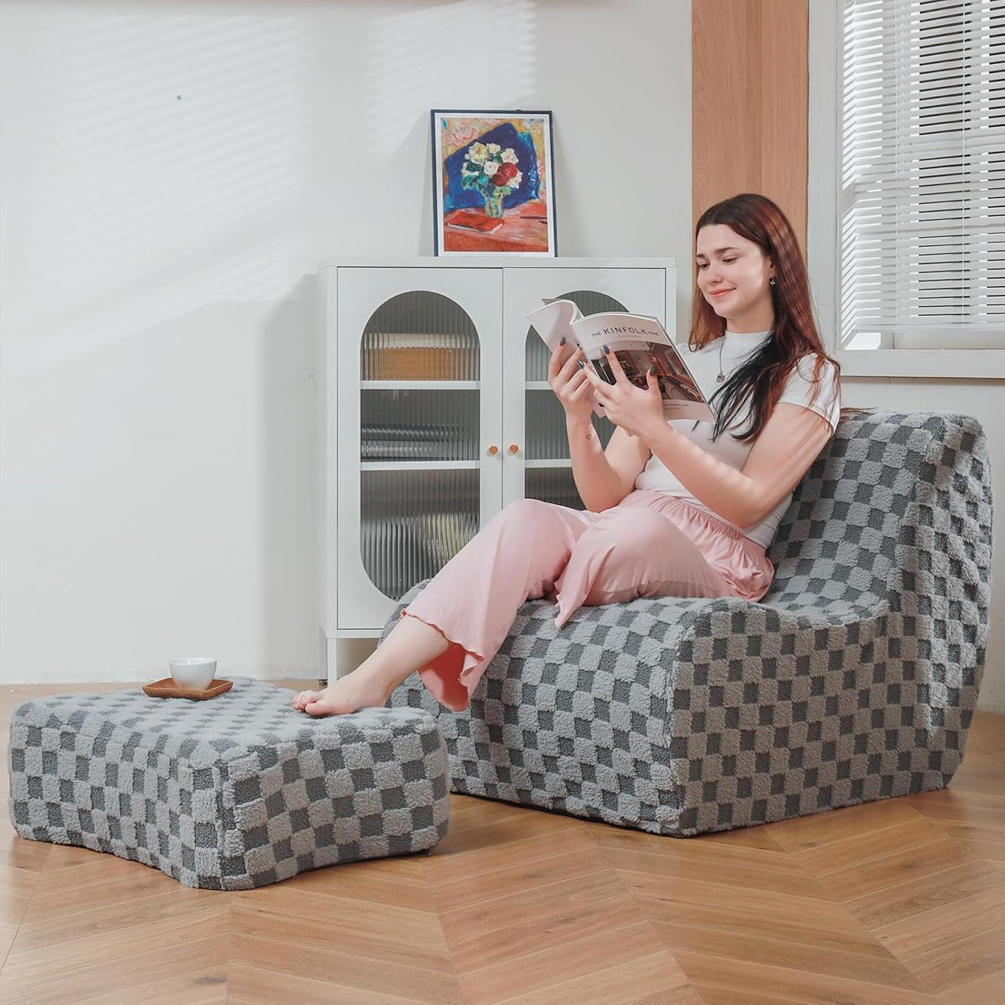 Ultimate Relaxation Bundle: Bean Bag Chair + Footstool