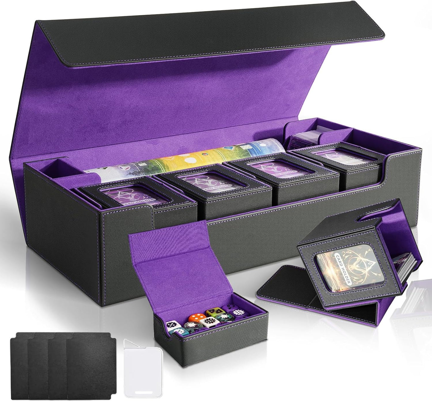 Card Deck Box for MTG Commander - Large 6 in 1 Storage Case