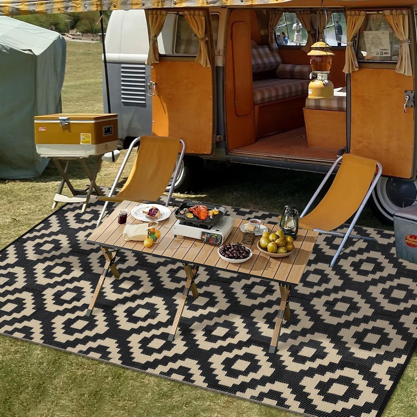 Garvee Outdoor Rugs 9x12 Waterproof Portable for Camping