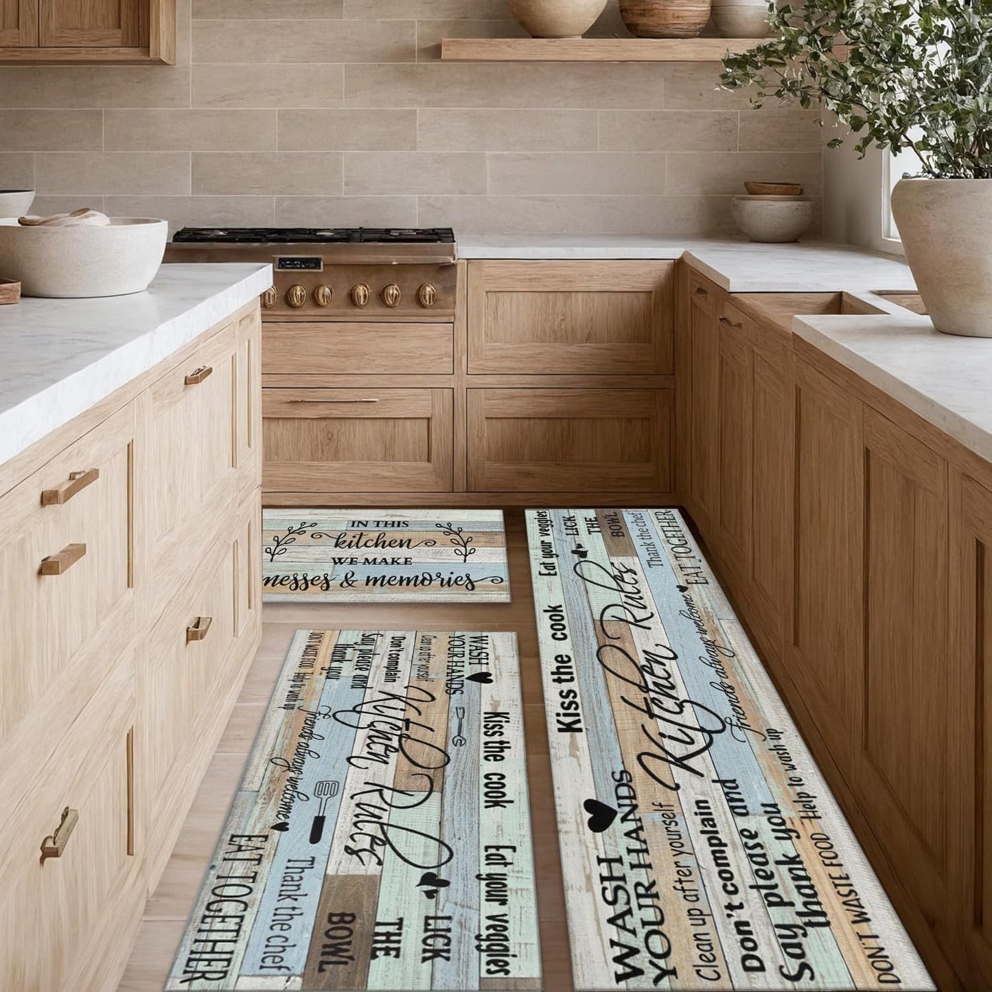 Non Slip Kitchen Rug Sets of 3 Piece for Stylish Decor