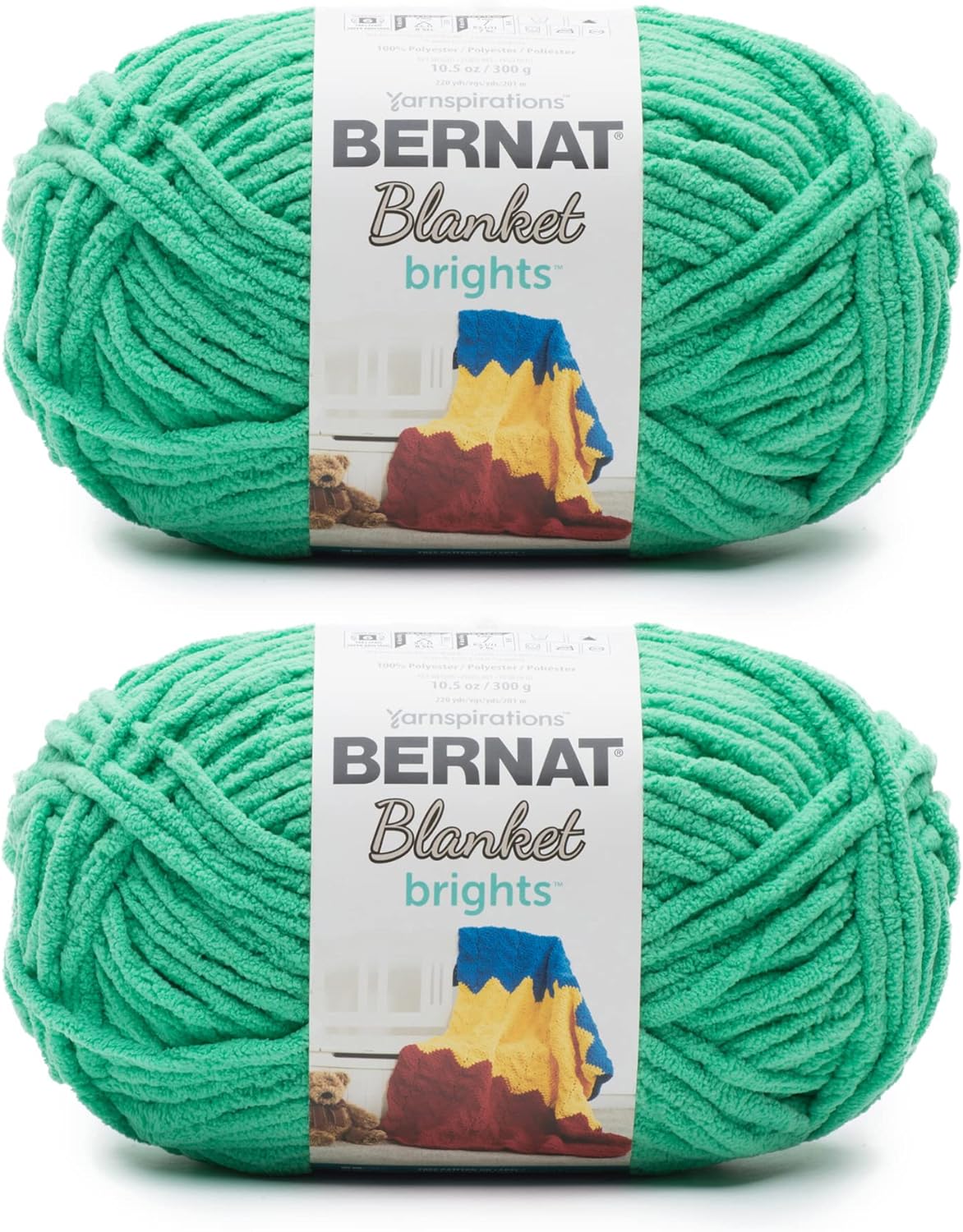 Bernat Blanket Brights GoGo Green Yarn for Knitting and Crochet