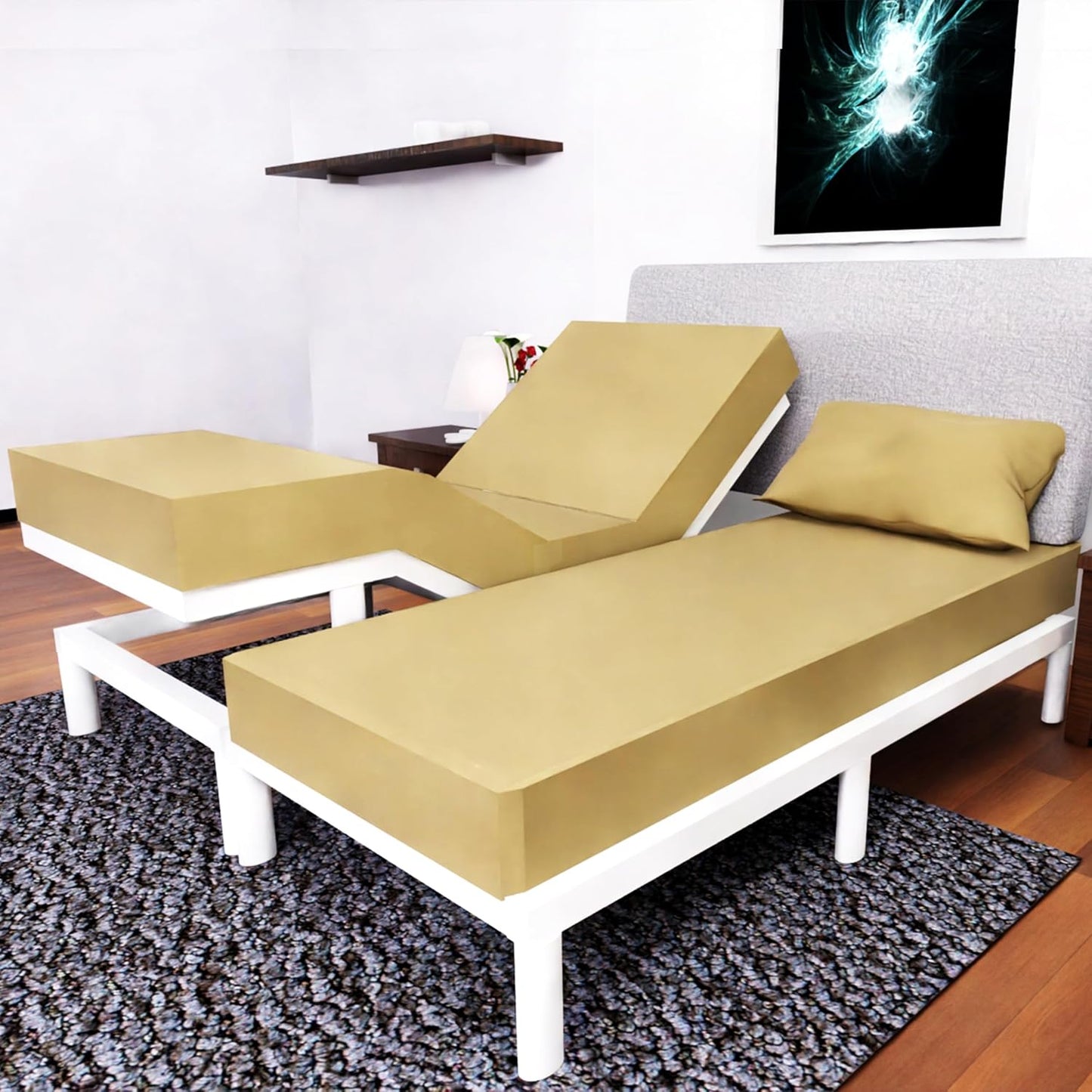Split California King Sheets Sets for Adjustable Bed - 5 Pcs