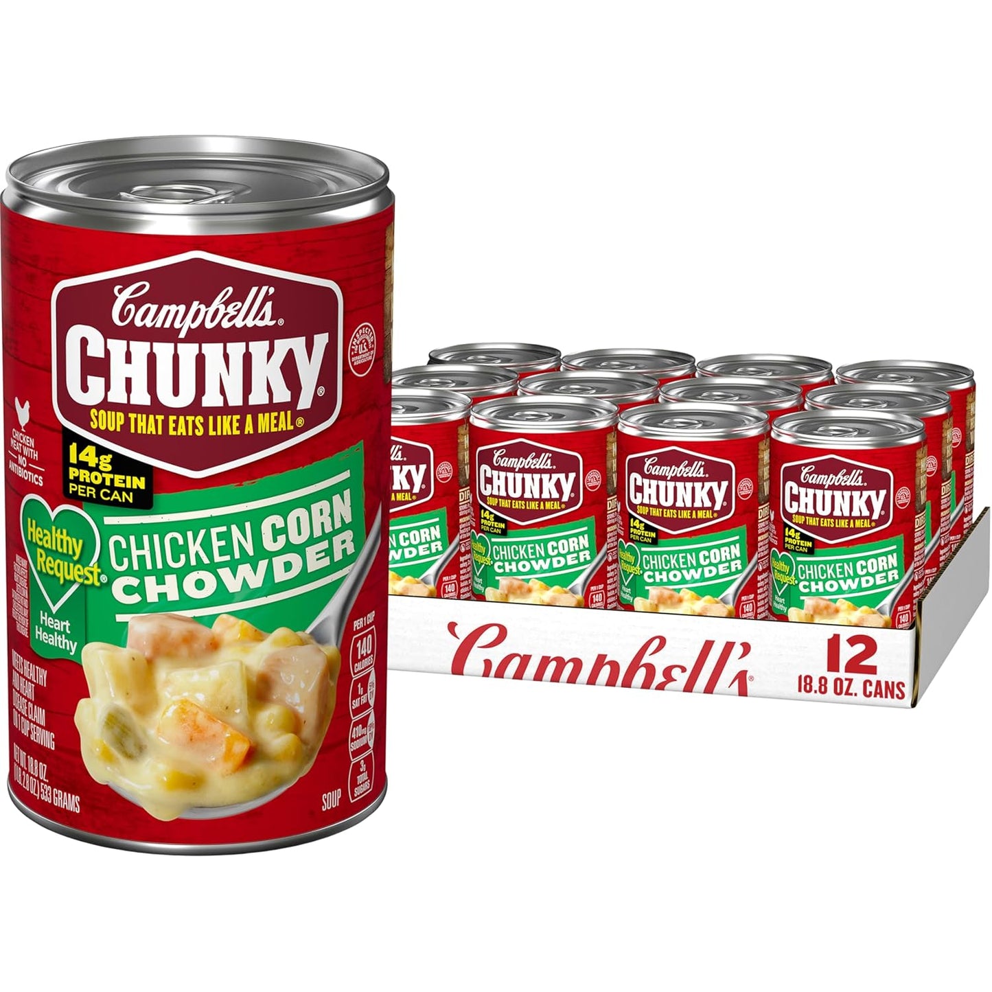 Healthy Request Chicken Corn Chowder Soup - 12 Cans of Comfort