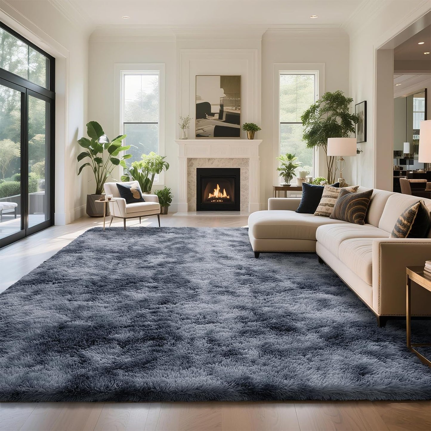 Fluffy Rug Shaggy Area Rug for Living Room and Bedroom Decor