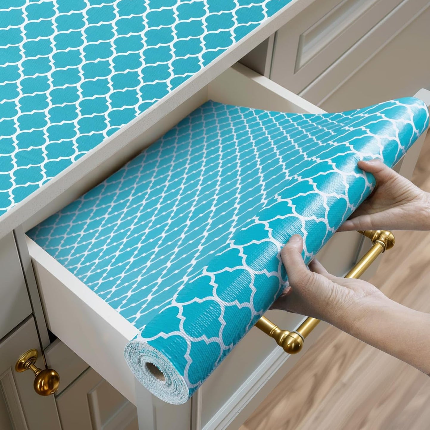 Non-Adhesive Shelf and Drawer Liner for Kitchen Cabinets