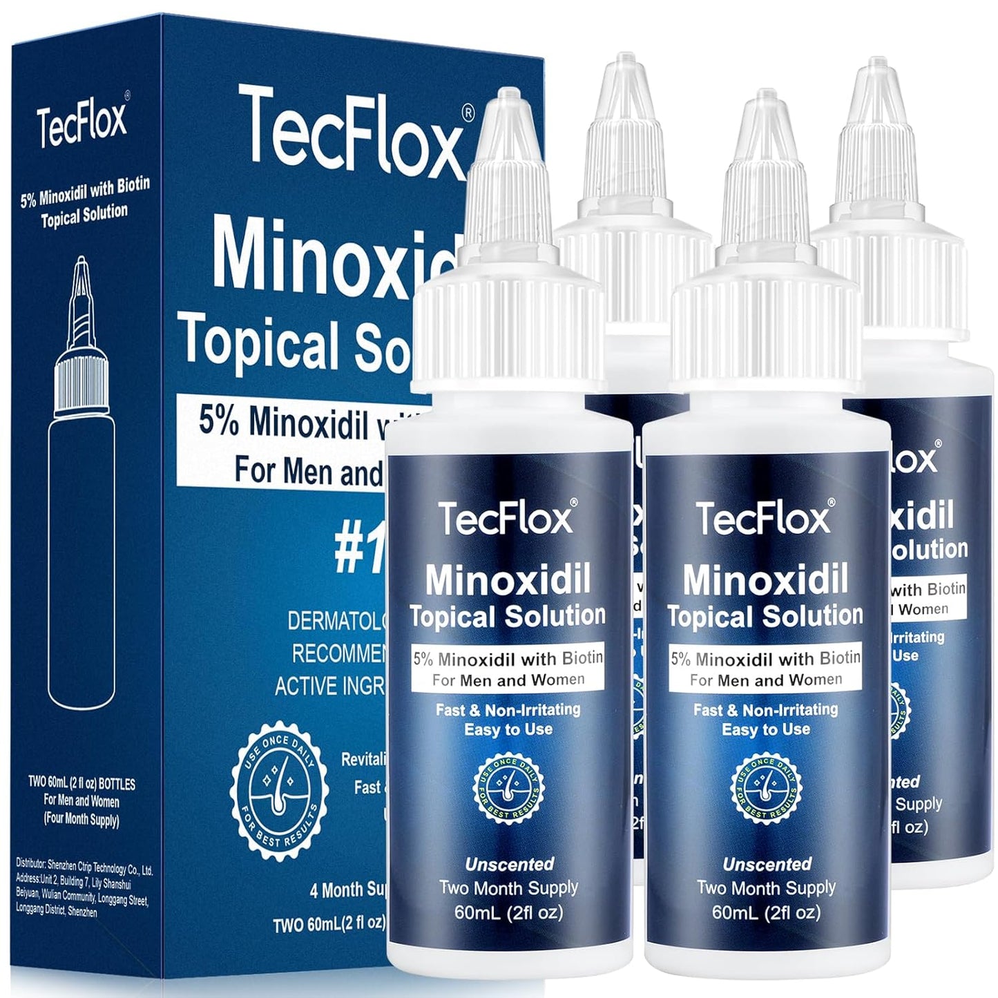 5% Minoxidil Hair Growth Serum for Men and Women - 4-Pack