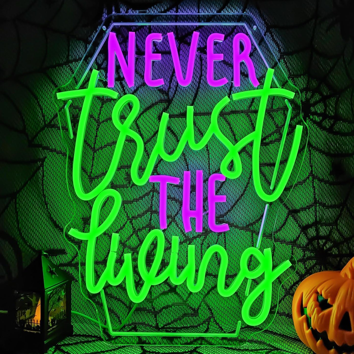 Ajoyferris Neon Sign for Halloween Decor - Spooky Tombstone Light