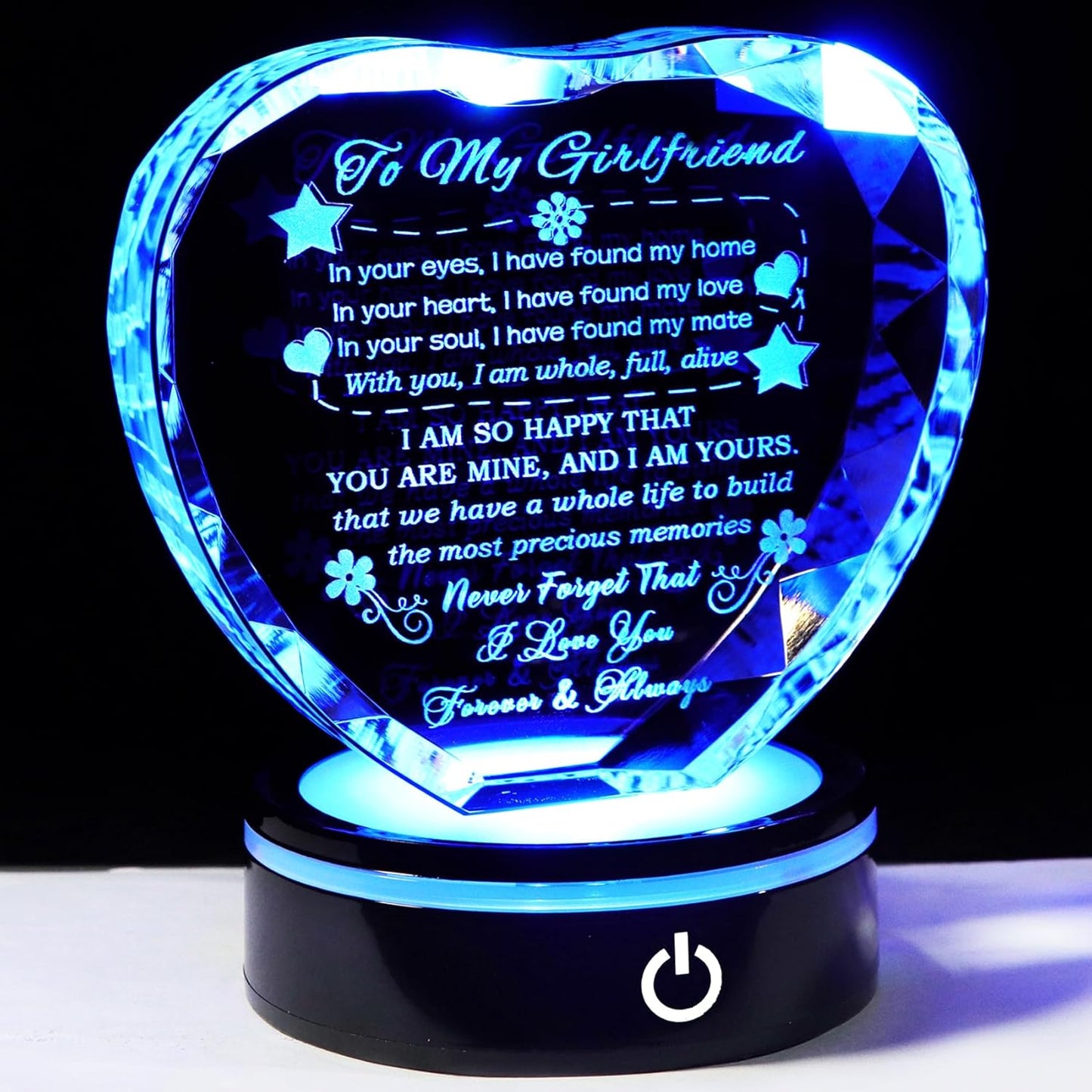 Heart Crystal Keepsake Gifts for Girlfriend from Boyfriend
