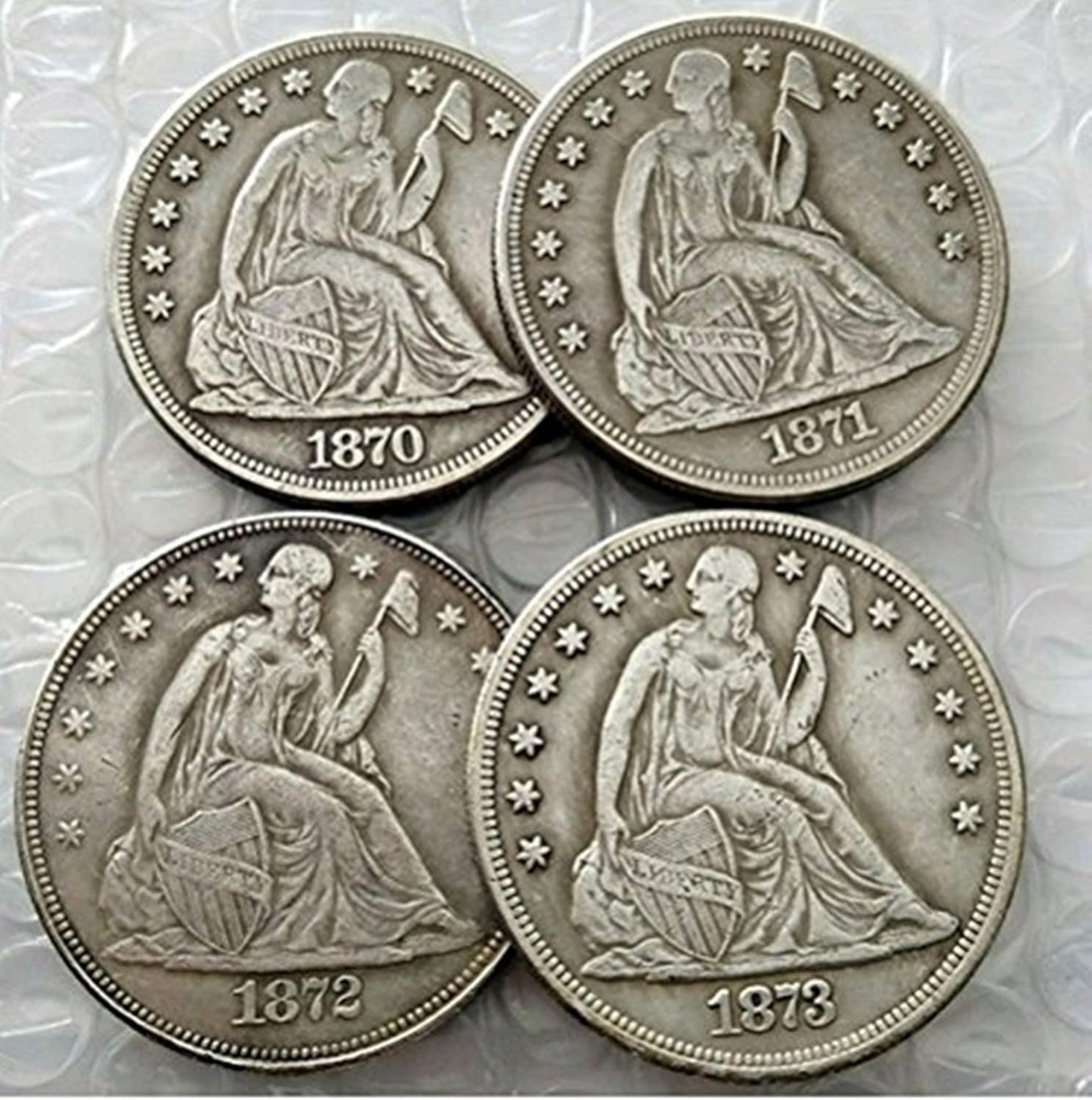 Rare 1870-1873 Full Set Seated Liberty US Dollar Coin Collection