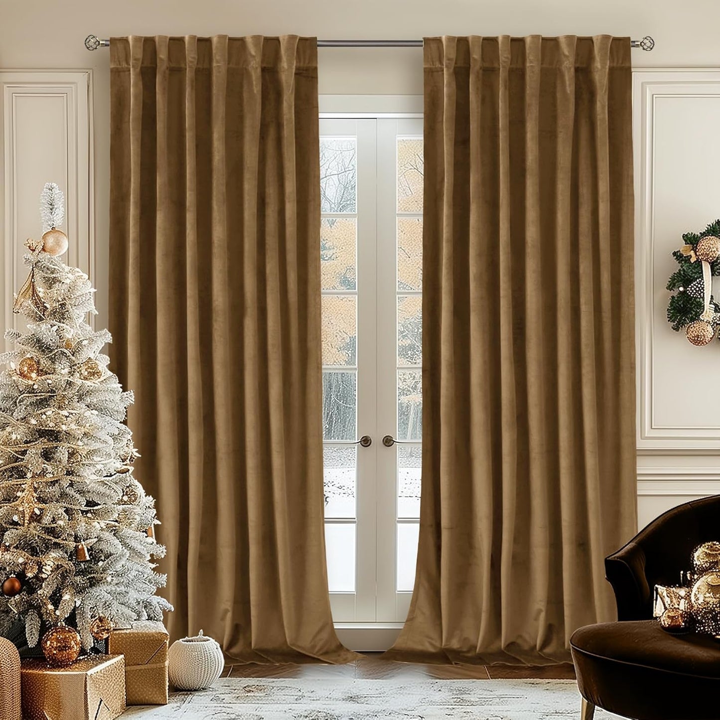 BGment Bronze Brown Velvet Curtains for Room Darkening Style