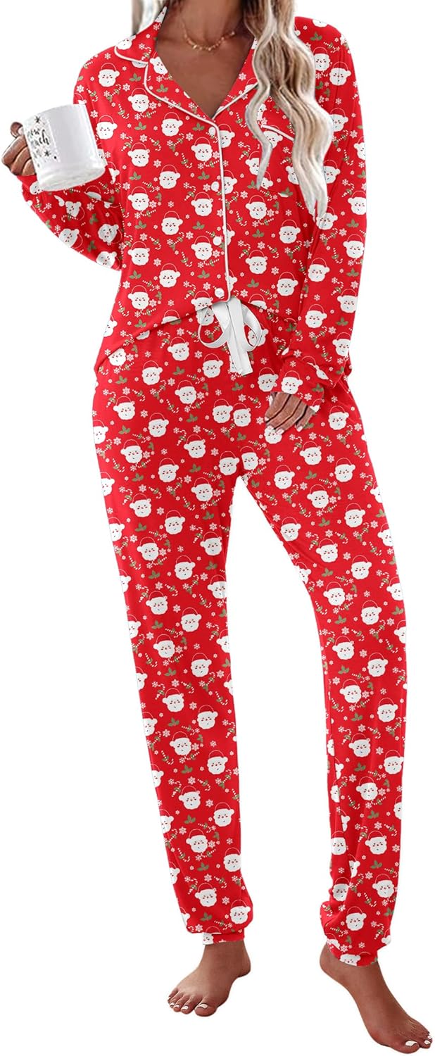Ekouaer Pajamas Set Long Sleeve Sleepwear for Ultimate Comfort
