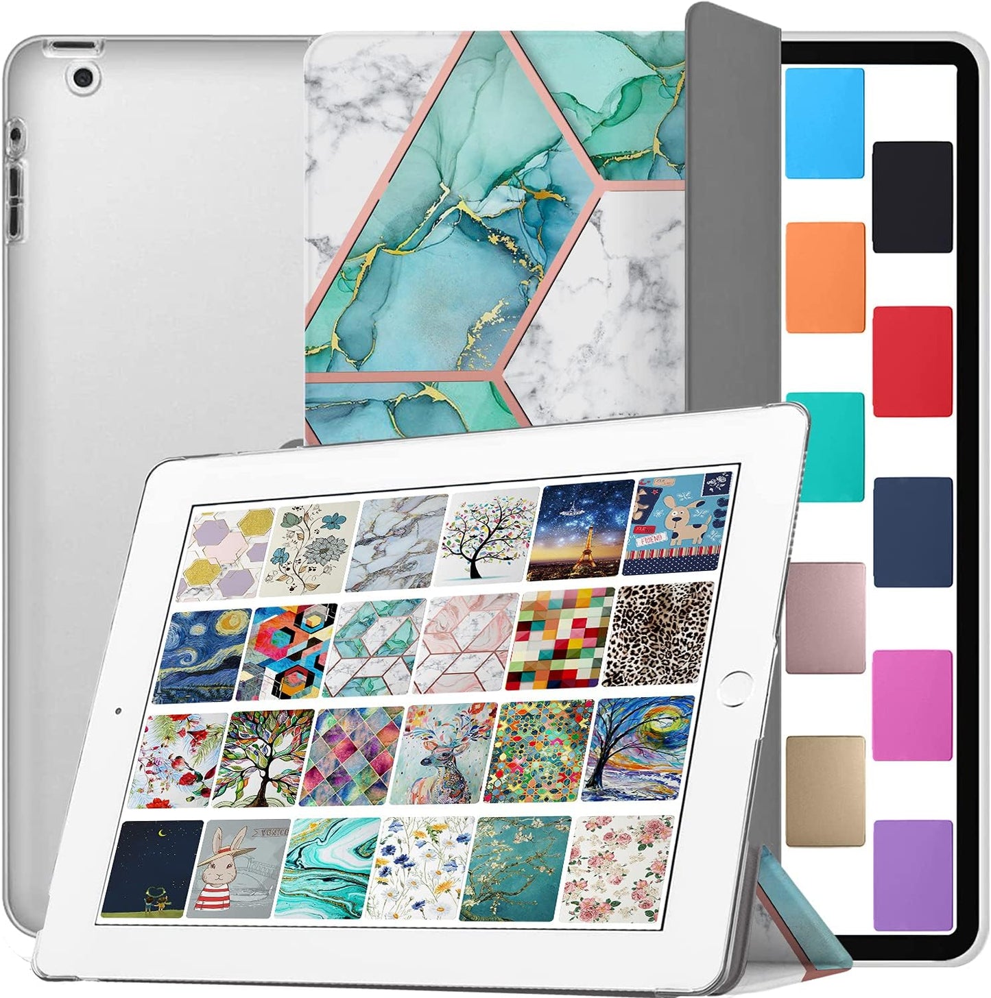 DuraSafe iPad 9.7 Inch Case with Marble Green Design