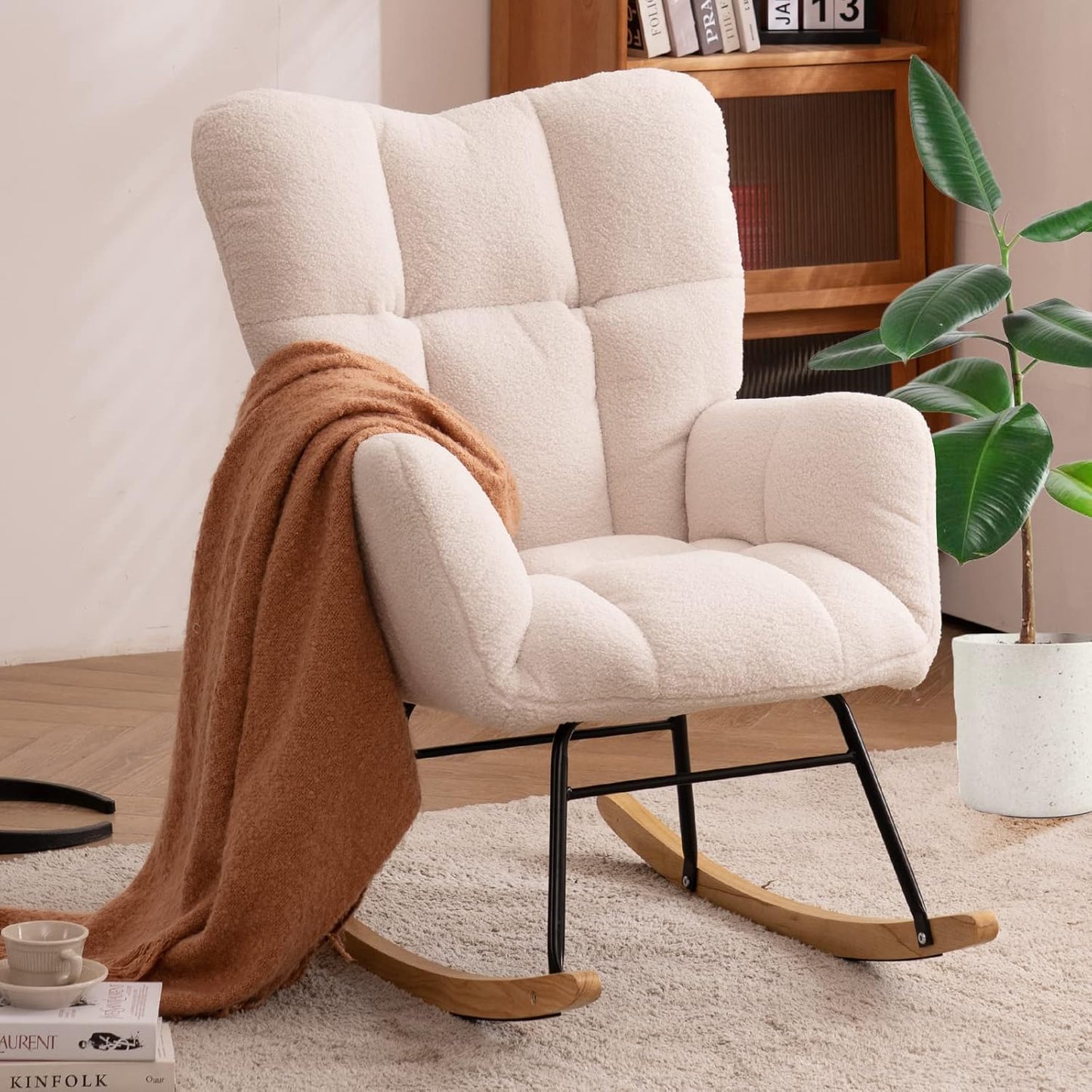 Nursery Rocking Chair with Plush Comfort