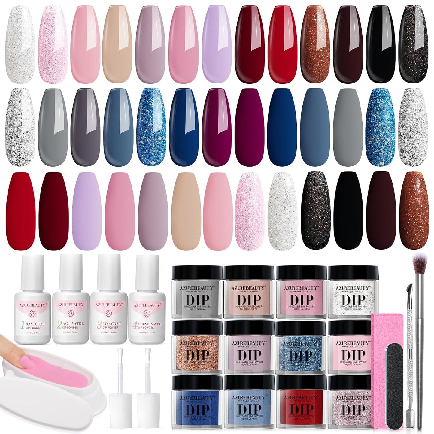 31 Pcs Dip Powder Nail Kit for Stunning DIY Manicure Art