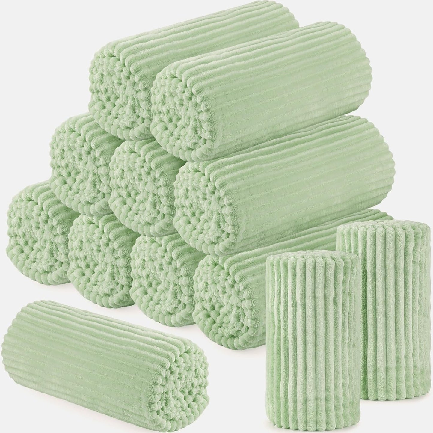 Buryeah Flannel Throw Blanket Bulk 12 Pcs 50 x 60 in Mint