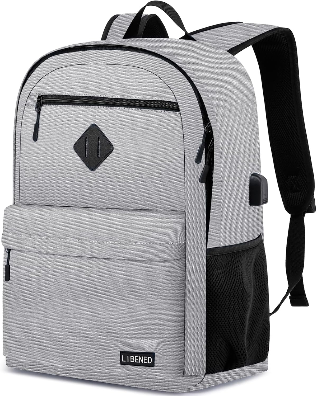 Durable School Backpack for Teen Boys Girls with USB Charger Port