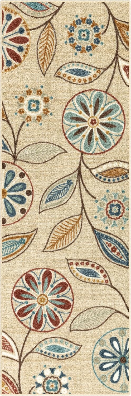 Maples Rugs Reggie Floral Runner Rug - Stylish and Durable