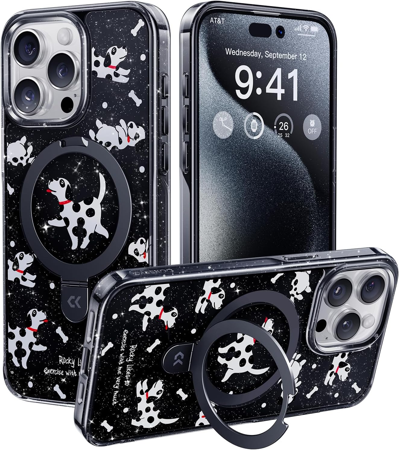 CASEKOO Dalmatians Phone 14 Pro Max Case with Magnetic Stand