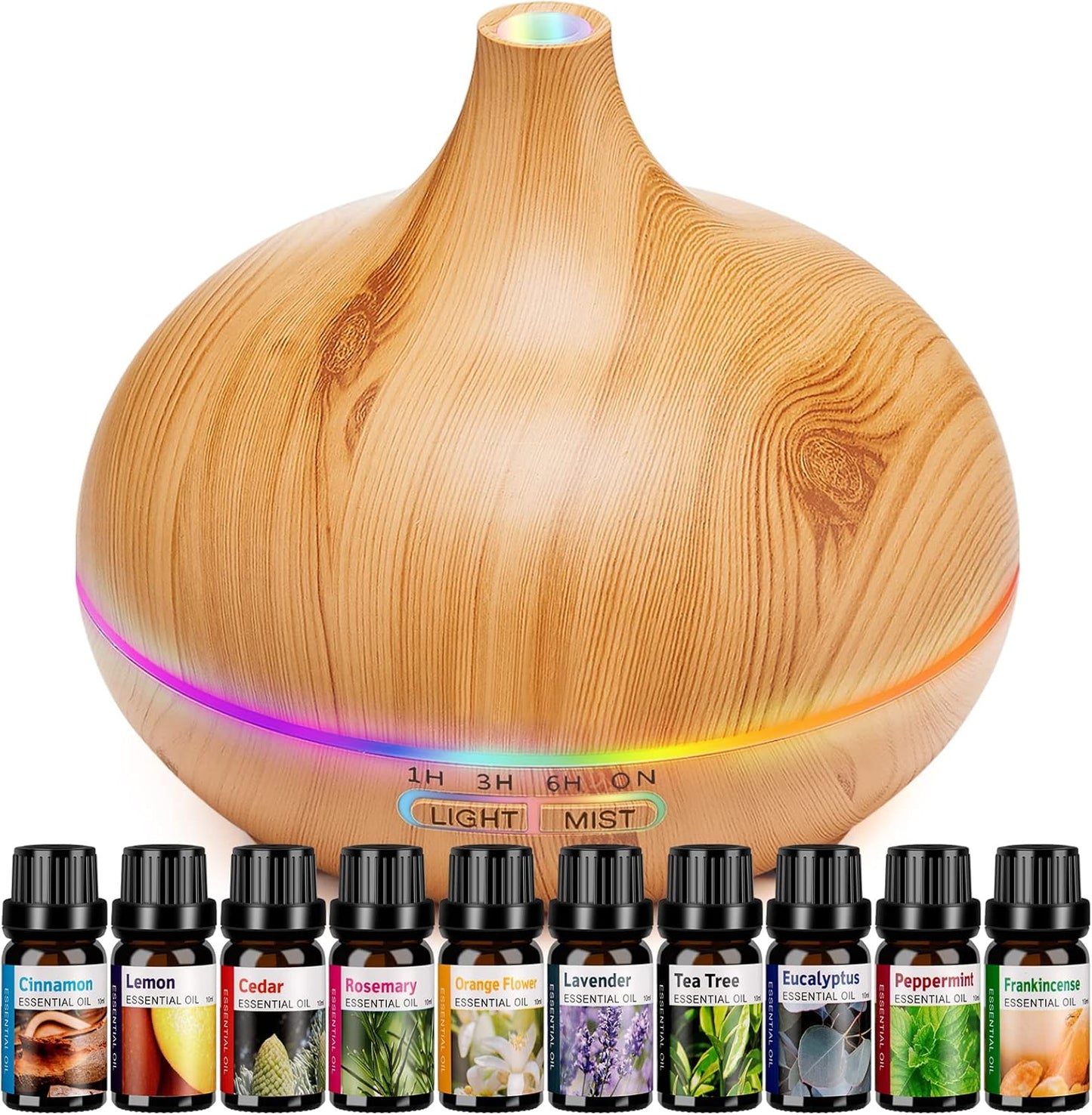 Aroma Diffuser for Essential Oils Large Room with 10 Oils Set