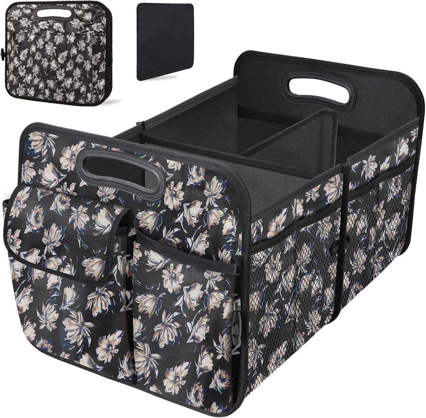 Multi-Compartment Car Trunk Organizer - Floral