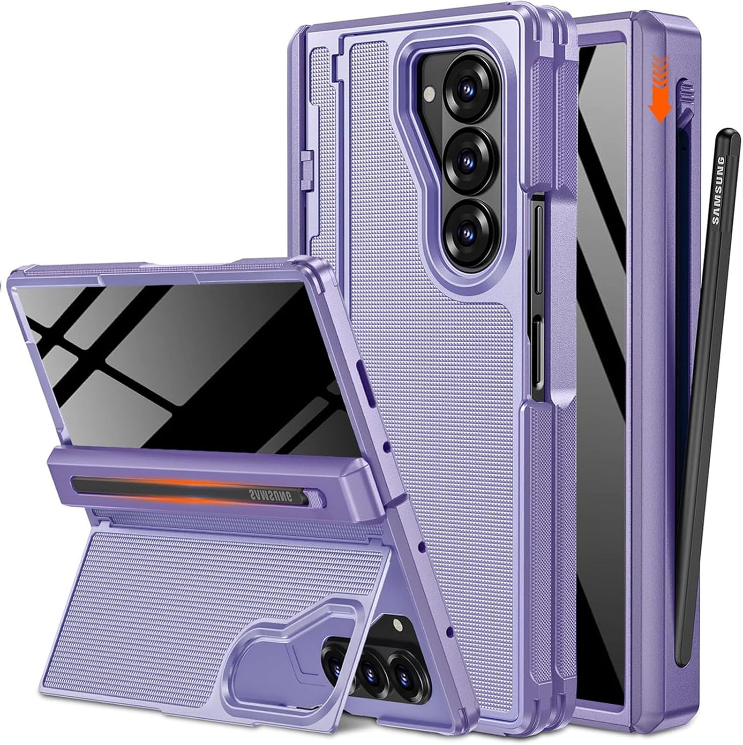 Samsung Z Fold 6 Case with S Pen Holder & Kickstand Features