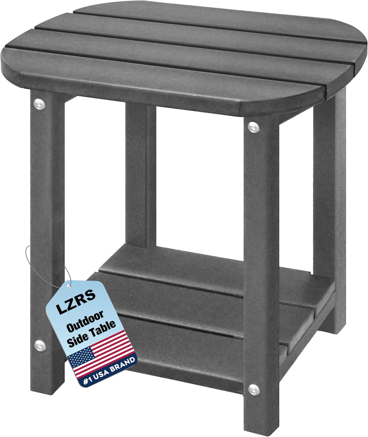 LZRS Outdoor Side Table - 2-Tier Adirondack HDPE Patio Table