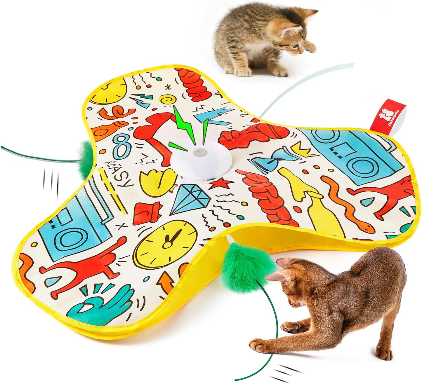 Rechargeable Cat Feather Toy: Unpredictable Fun!