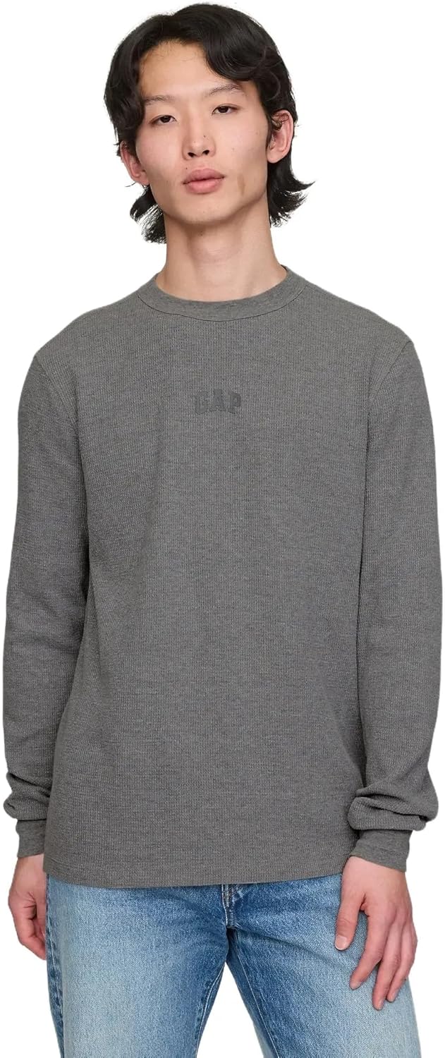GAP Logo Waffle Tee - Cozy Long Sleeve Comfort