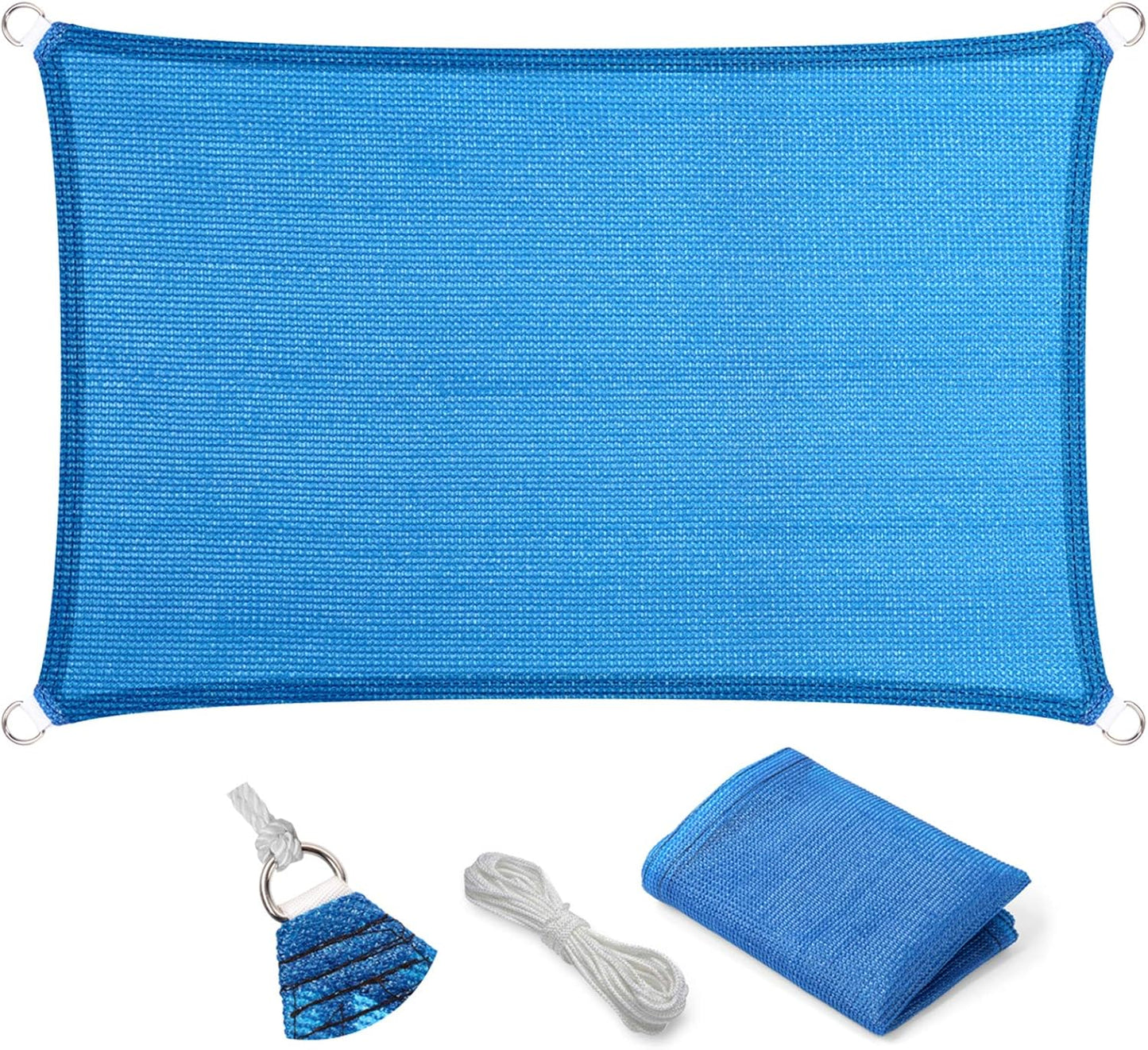 Eden's Decor 6ft x 7ft Blue UV-Blocking Sun Shade Sail Canopy