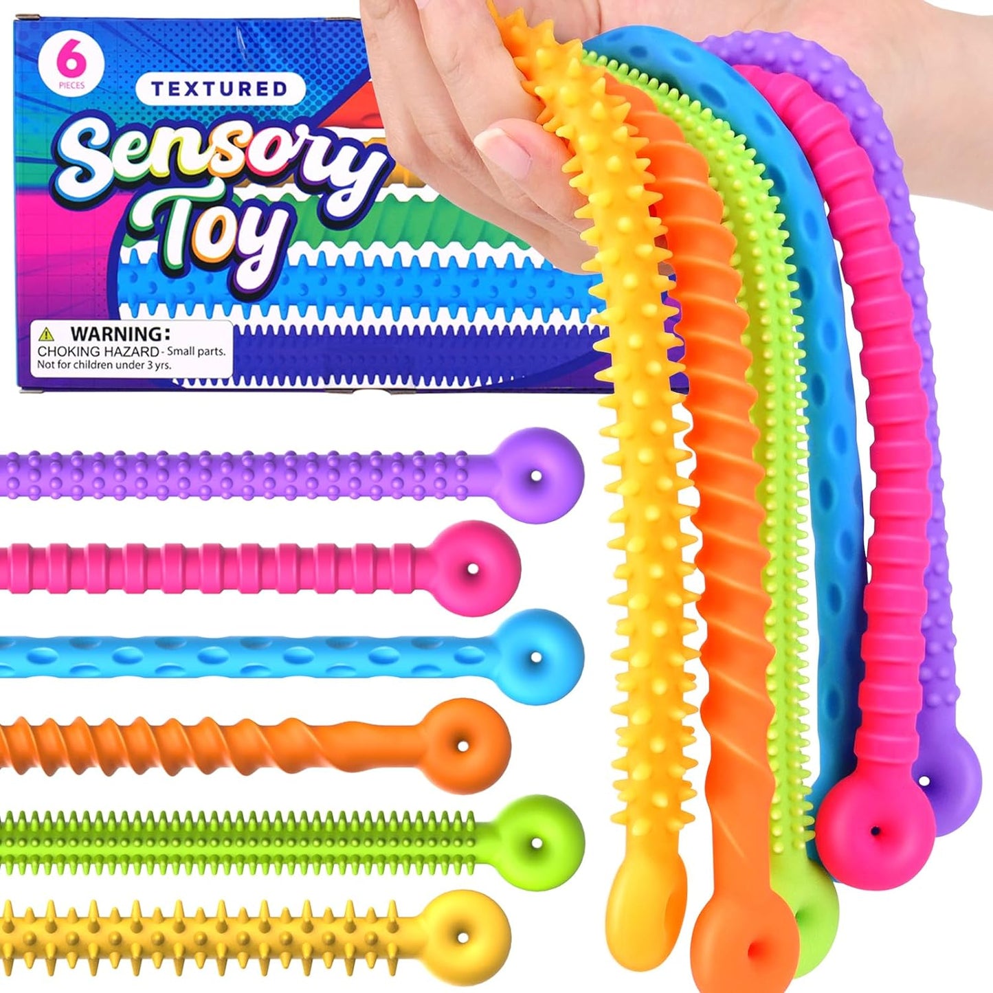 Calming Stretchy Sensory Bracelet Set - 6 Pack