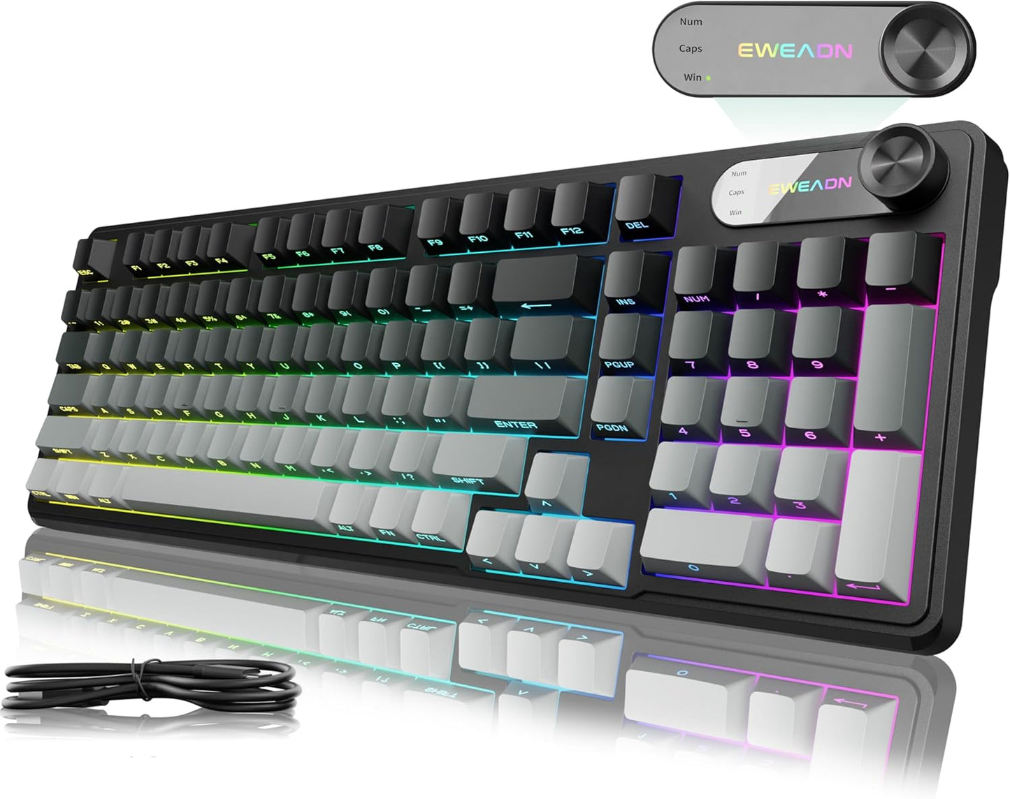 V102 Wired Keyboard with RGB Backlighting and Media Knob