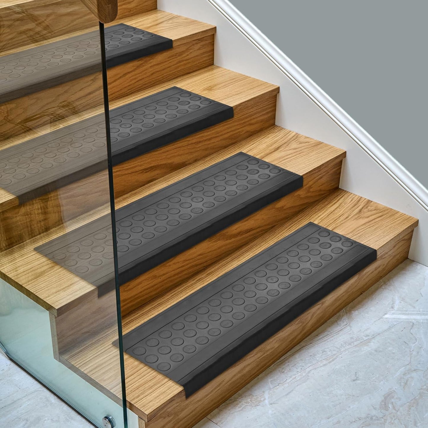 Ottomanson Non-Slip Rubber Stair Treads for Indoor and Outdoor Use