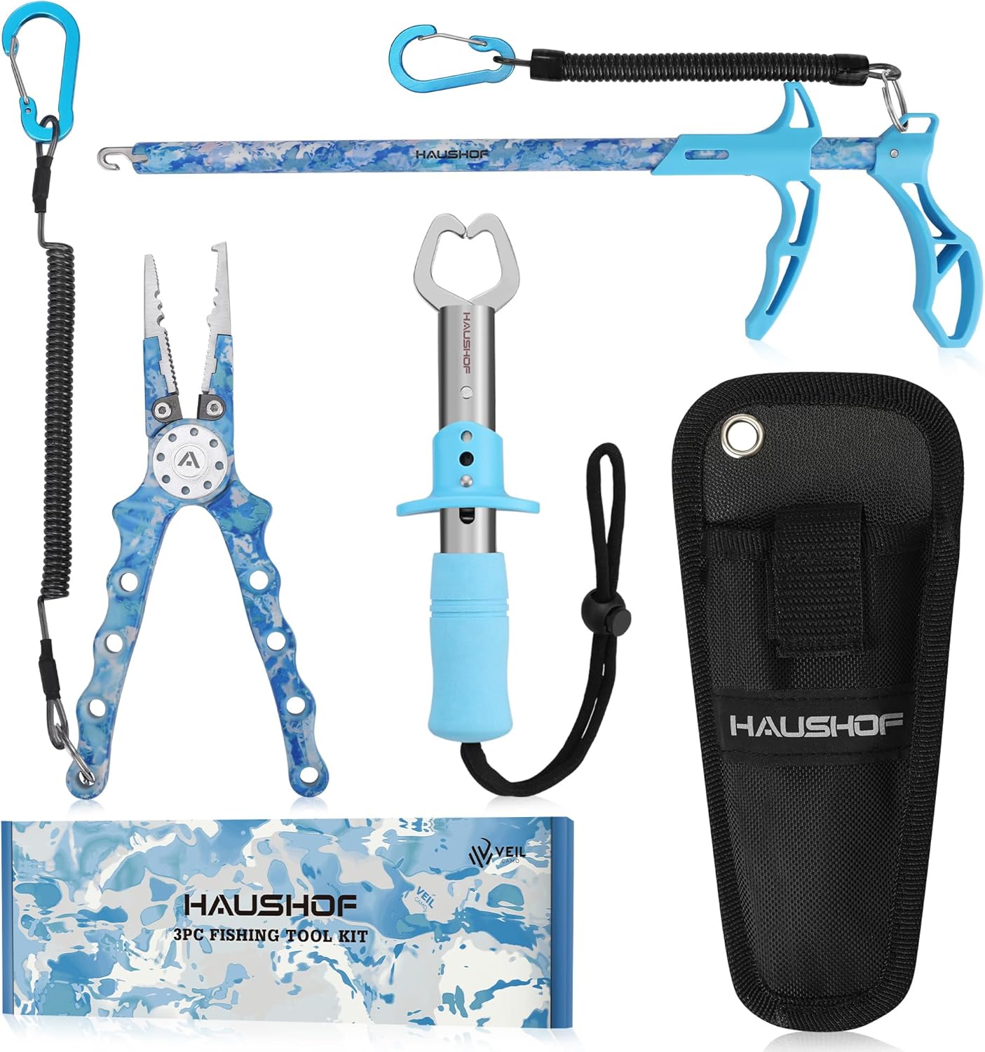 HAUSHOF Camo Fishing Tool Kit - Saltwater Resistant Gear