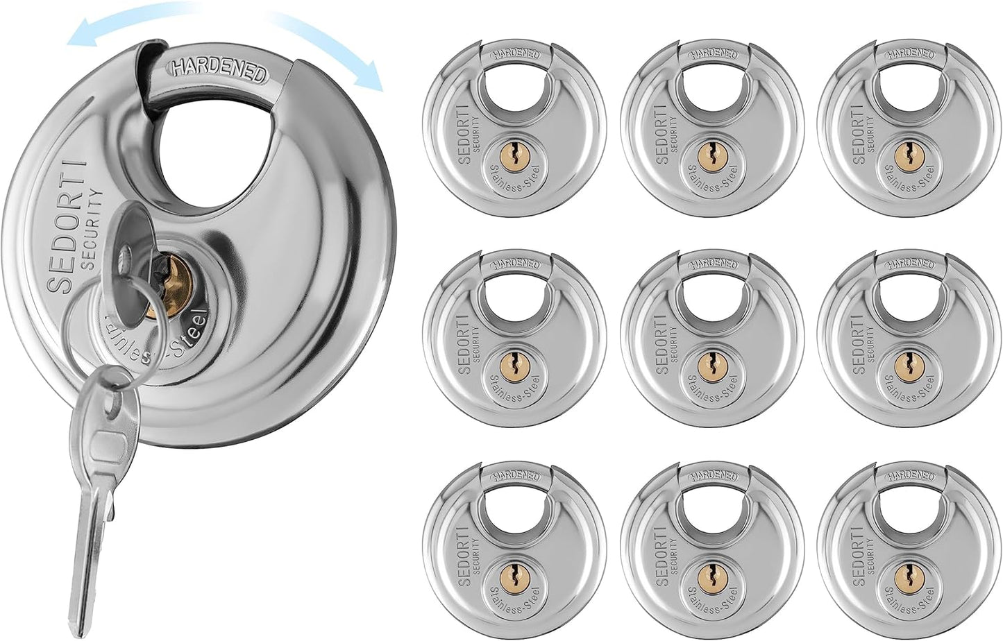10-Pack Discus Padlocks Keyed Alike for Secure Storage Solutions